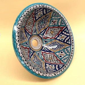Arabisches mehrfarbiges Keramikwaschbecken 40 cm