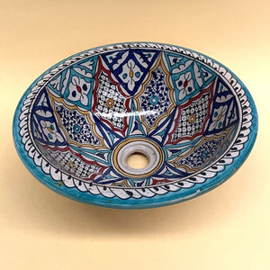 Arabisches mehrfarbiges Keramikwaschbecken 40 cm