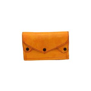 Cartera marroquí de cuero tres botones grande