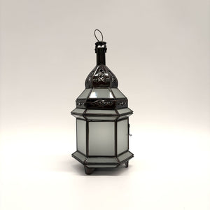 farol árabe hexagonal blanco