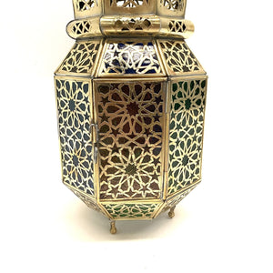 Arabische achteckige Messinglaterne 38 cm | Arabische Lampen