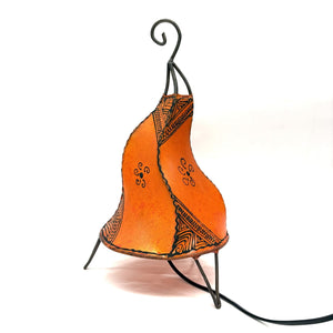lámpara marrakech piel naranja detalle