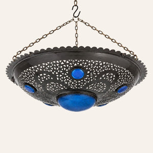 plafón azul colgante forja 48