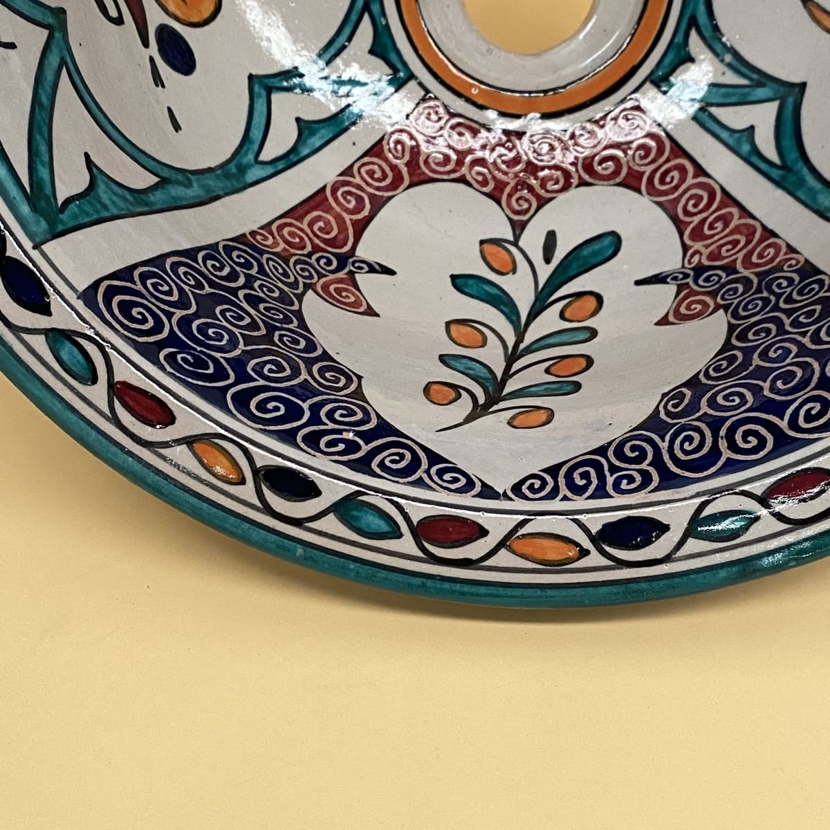 Arabisches Keramikwaschbecken mit Blumenmuster, 35 cm