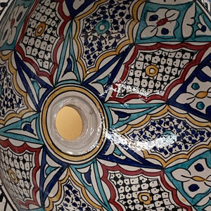 Arabisches mehrfarbiges Keramikwaschbecken 40 cm