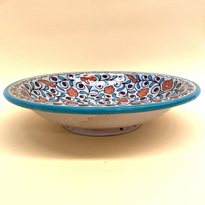 Arabischer Keramikteller mit Blumenmuster, 40 cm