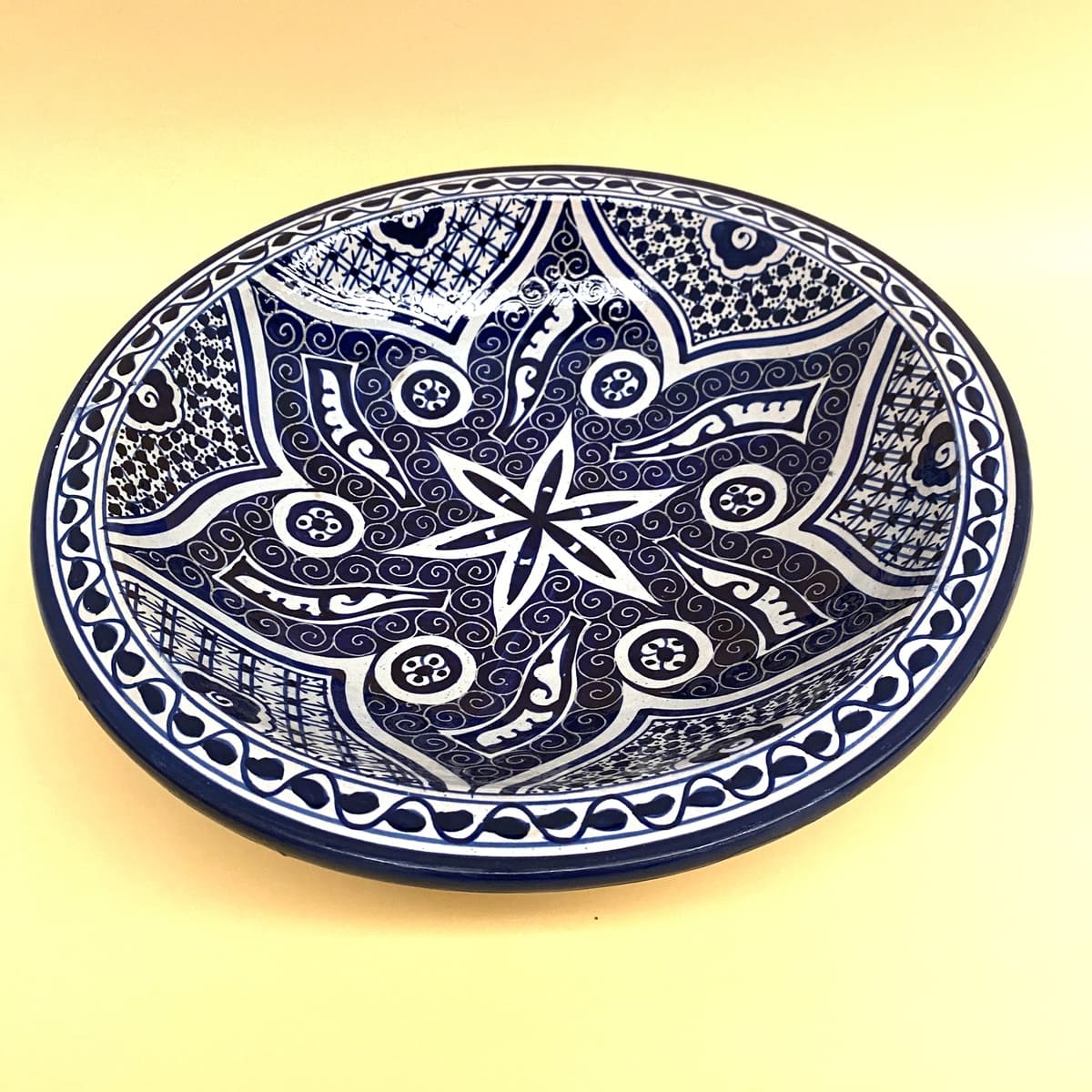 Arabischer blau-weißer Keramikteller 40 cm