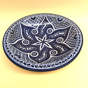 Arabischer blau-weißer Keramikteller 40 cm