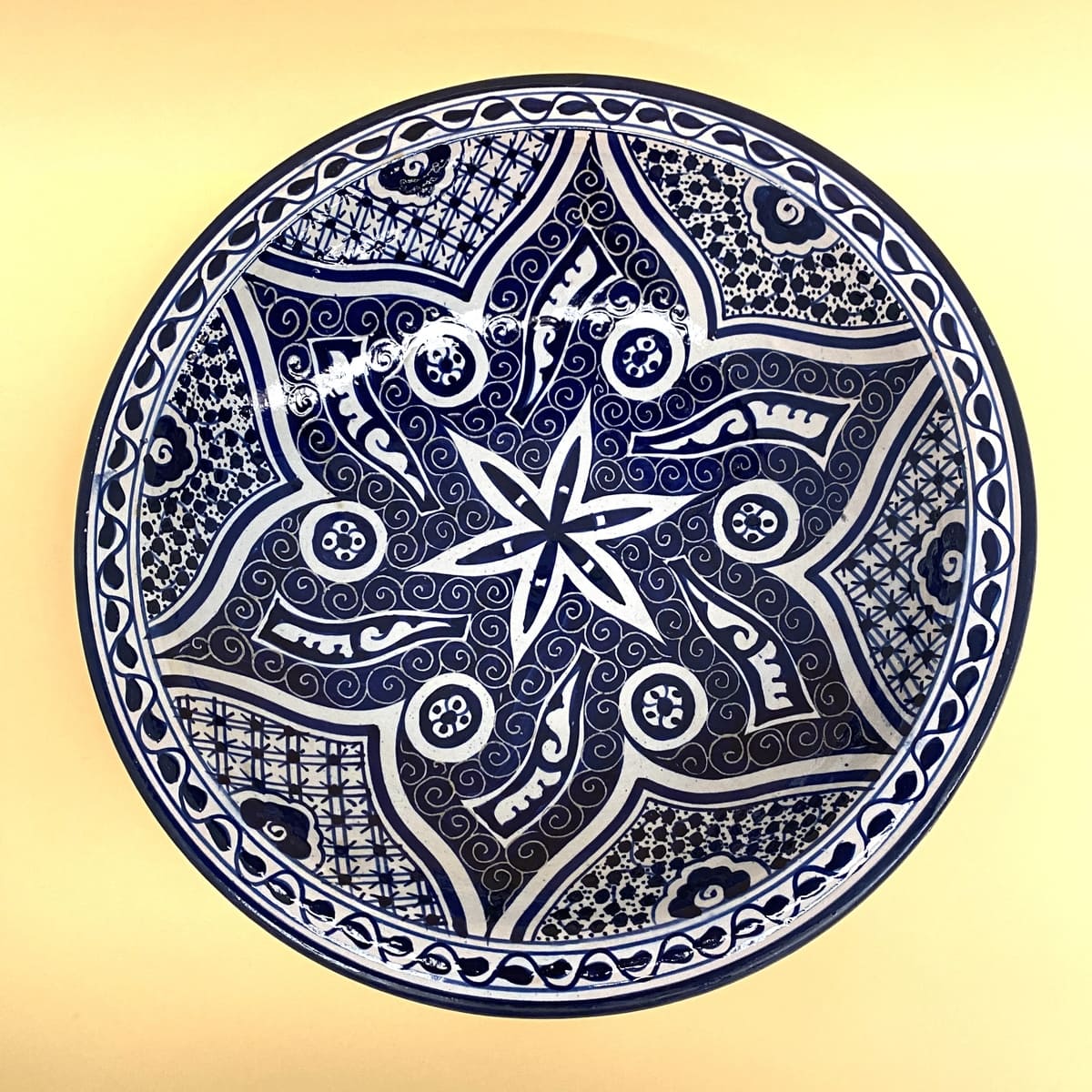 Arabischer blau-weißer Keramikteller 40 cm