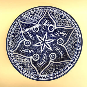Arabischer blau-weißer Keramikteller 40 cm