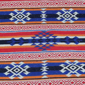 Alfombra turca kilim naranja azul y negro antique