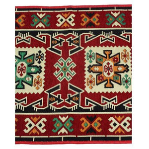 Alfombra turca kilim rojo modelo Dirbalak