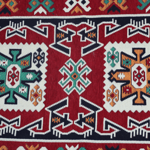 Alfombra turca kilim rojo modelo Dirbalak