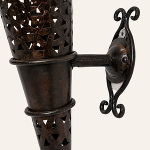 Marokkanische Wandfackel aus Schmiedeeisen mit Sterndesign