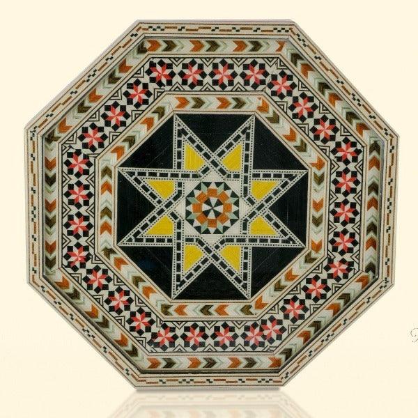 Bandeja octogonal de taracea granadina