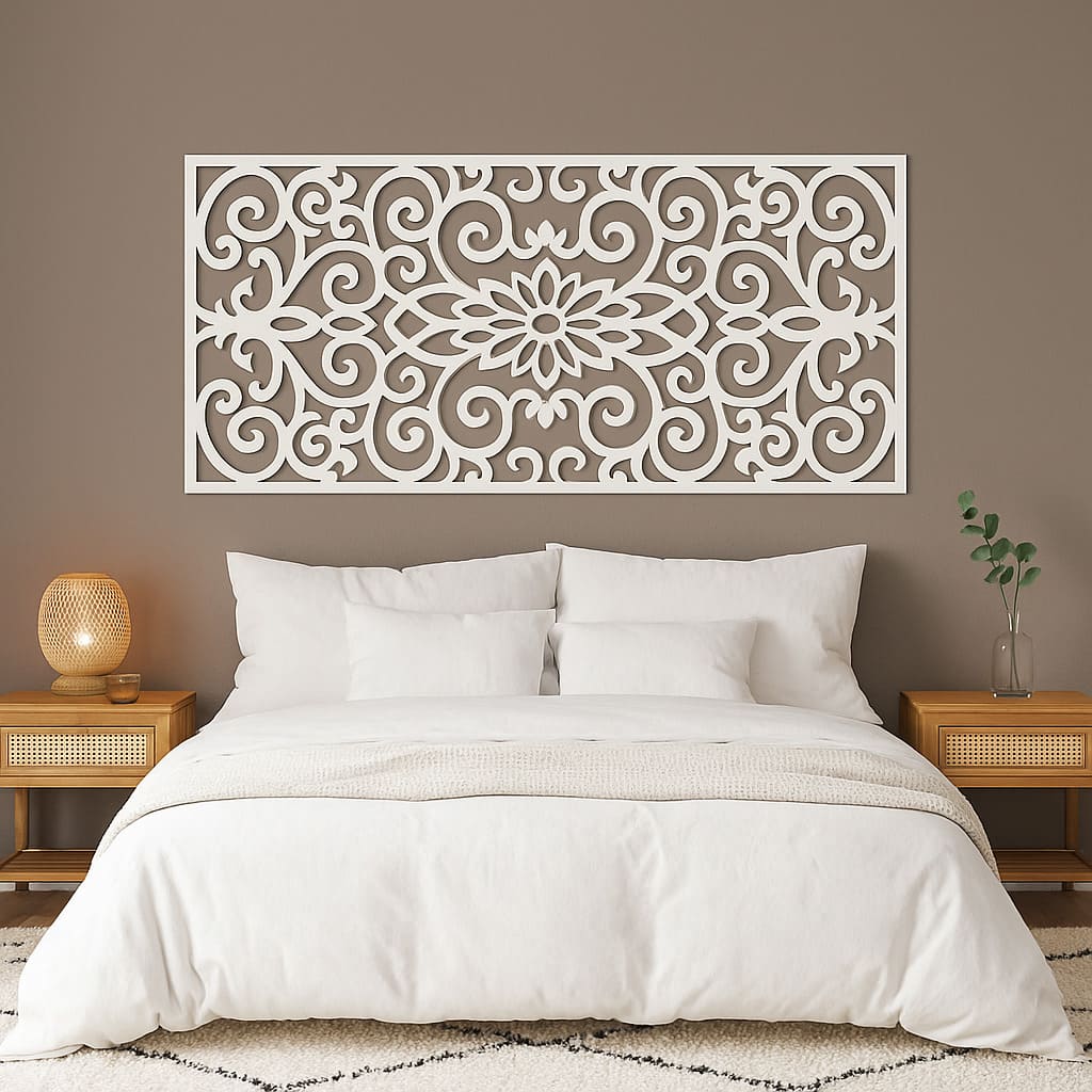 cabecero floral blanco