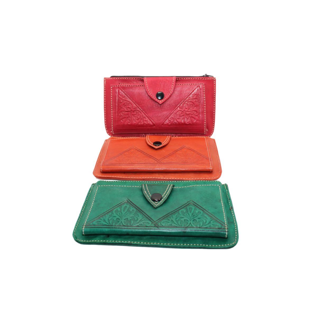 Cartera billetera marroquí de cuero natural Sabah