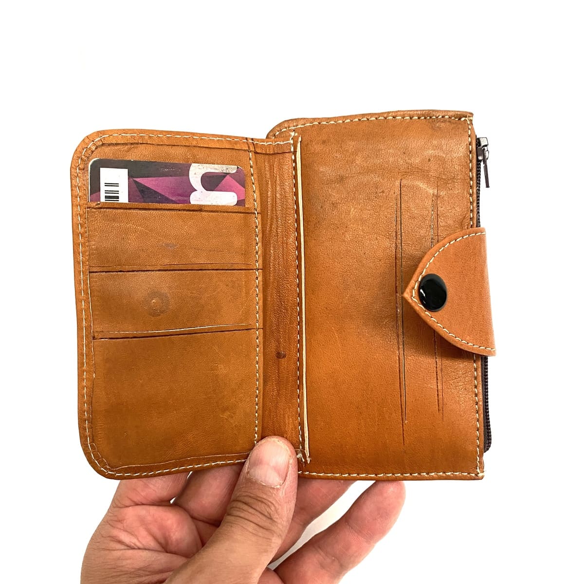 Marokkanische Tabihe-Lederbrieftasche – 100 % handgefertigte Lederwaren