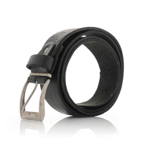 Cinturón de cuero natural negro
