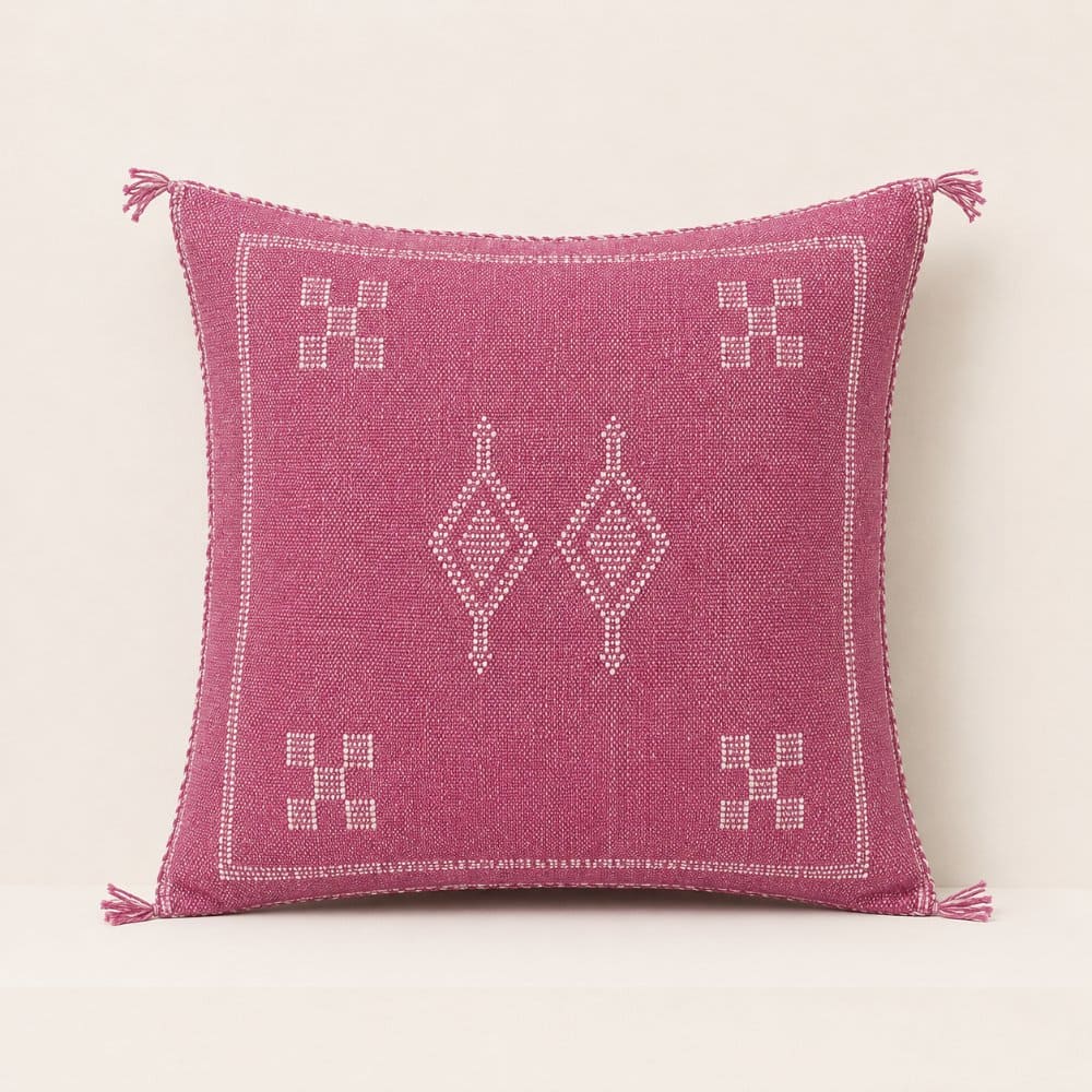 cojín de seda de cactus rosa