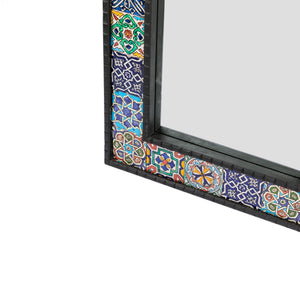 Espejo árabe de azulejos en madera de pino