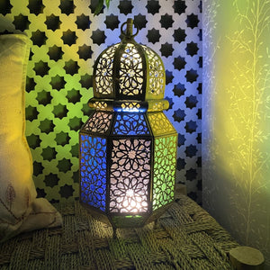 Arabische achteckige Messinglaterne 38 cm | Arabische Lampen