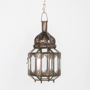 Farol árabe octogonal de cristal A7