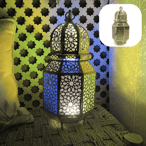 Arabische achteckige Messinglaterne 38 cm | Arabische Lampen
