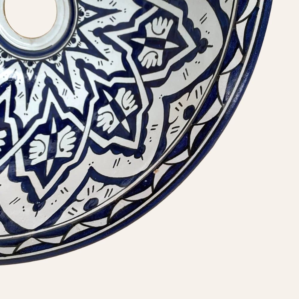 lavabo árabe azul blanco 40cm extremo