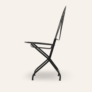 silla marroquí de forja plegable negra perfil