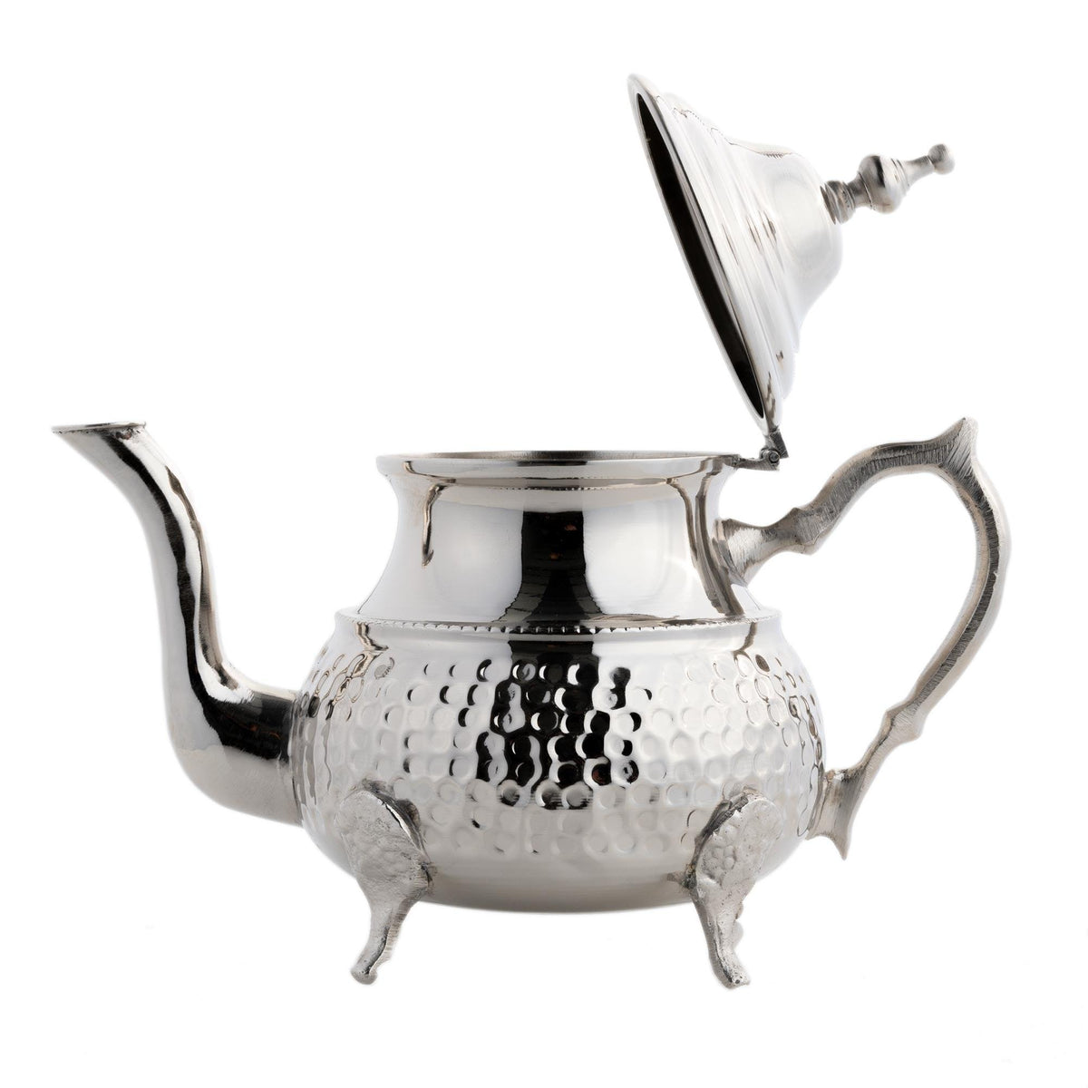 Tetera marroquí de alpaca tallada Al Ghassal Sagir